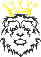  Наклейка Лев с золотой короной 2 15x20 Черный