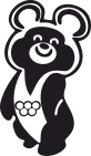  Наклейка Олимпийский Мишка 10x15 Черный