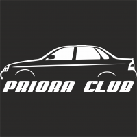  Наклейка Priora club 10x25 Белый