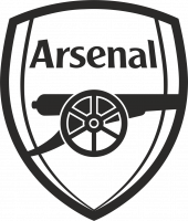  Наклейка Логотип Arsenal 10x15 Черный
