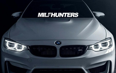 Наклейка на стекло "Milfhunters"