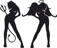  Наклейка Sexy Angel&Dаemon 1 10x15 Черный