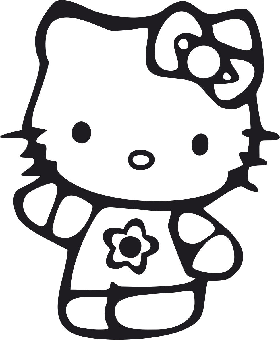 Наклейка Hello kitty 4 10x15 Черный