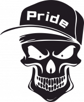  Наклейка Pride череп 15x20 Черный