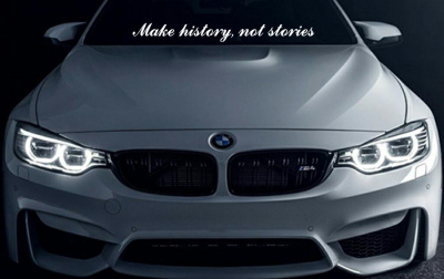 Наклейка на стекло "Make history, not stories"