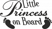  Наклейка Little princess on board 10x20 Черный