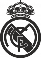  Наклейка Логотип Real Madrid 15x20 Черный