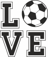  Наклейка Love Football 10x15 Черный