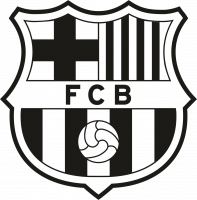  Наклейка Логотип FC Barcelona 15x15 Черный