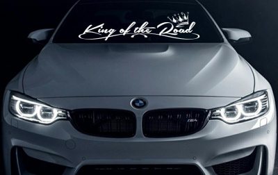 Наклейка на стекло "King of the road" с короной