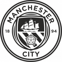  Наклейка Логотип Manchester City 15x15 Черный