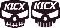  Наклейка KICX skull 10x20 Черный