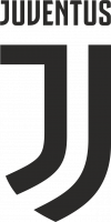  Наклейка Логотип  Juventus 2 10х5 Черный