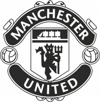  Наклейка Логотип Manchester United 15x15 Черный