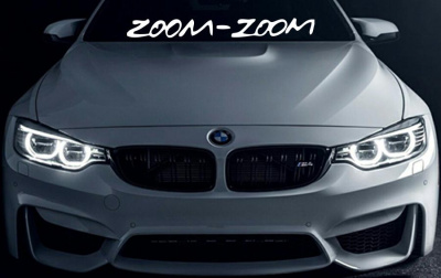 Наклейка на стекло "Zoom Zoom"