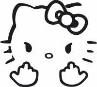  Наклейка Hello kitty 5 15x15 Черный