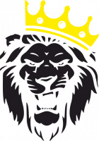  Наклейка Лев с золотой короной 15x20 Черный