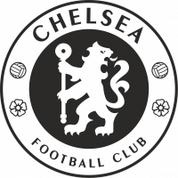  Наклейка Логотип Chelsea 15x15 Черный