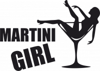  Наклейка Martini Girl 10x15 Черный