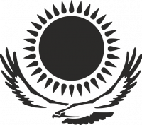  30x30 Черный Наклейка символ Казахстана