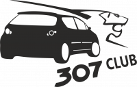  Наклейка Peugeot 307 club 10x15 Черный