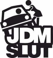  Наклейка JDM slut 10x10 Черный